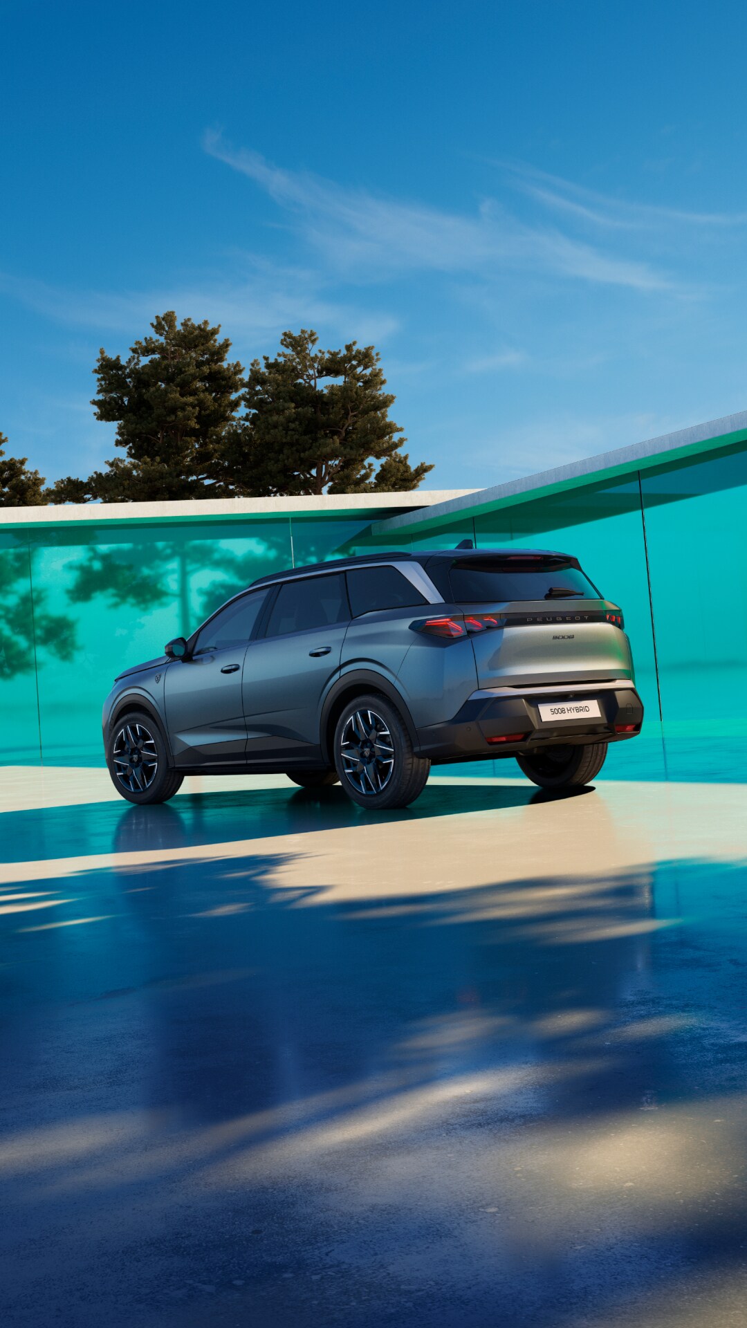 Vista posteriore di PEUGEOT 5008 Hybrid